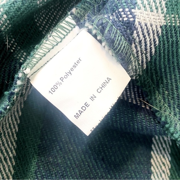 Pretty Garden Navy/Green Plaid Shacket Size XXL - Picture 5 of 6